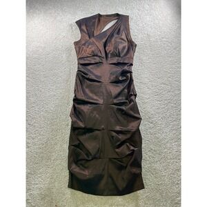 JAX‎ Women's Brown Size 6 Sleeveless Cocktail Dress Nylon Spandex